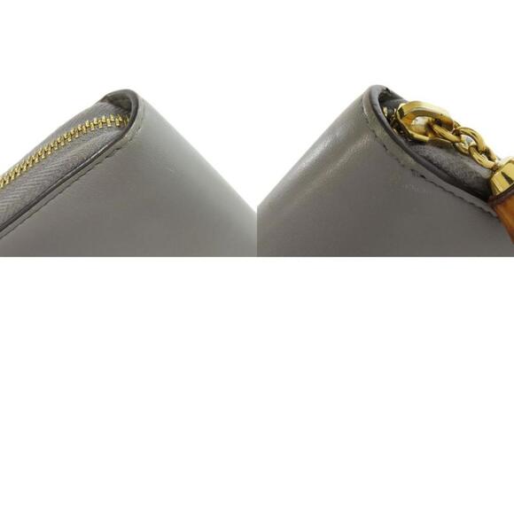 GUCCI Gray Leather Bamboo Wallet - Picture 10 of 11